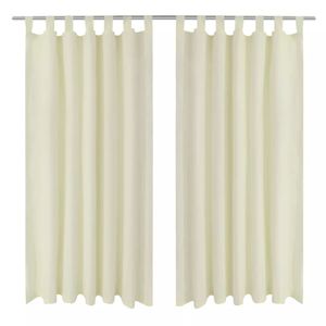 VidaXL Micro-satijnen gordijnen met ringen 140 x 245 cm 2 stuks (creme)