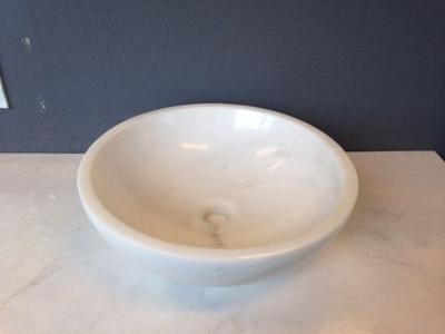 Natuurstenen waskom Wit Marmer Rond