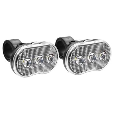 Fietslamp - 2x - LED - wit - waterbestendig - incl. batterijen