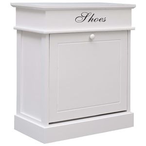 VidaXL Schoenenkast 50x28x58 cm paulowniahout wit