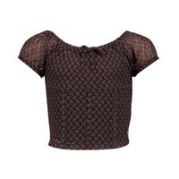 Frankie & Liberty Meisjes blouse - Hilde - Print madarin/chocolade - thumbnail