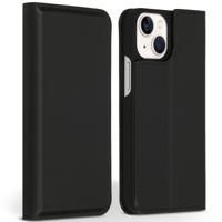 Accezz Premium Leather Slim Book Case voor Apple iPhone 13 Mini Telefoonhoesje Zwart