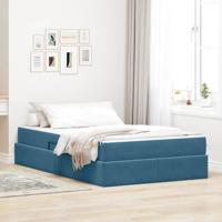 Opbergbed met matras Donkerblauw 120 x 200 cm Fluweel