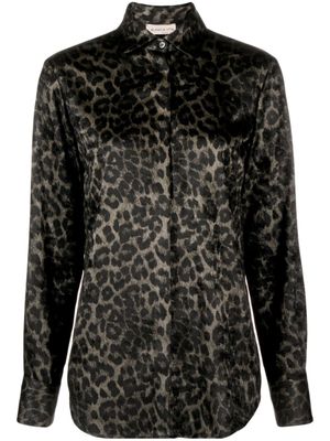 Blanca Vita chemise en satin à imprimé léopard - Gris