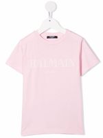 Balmain Kids t-shirt à logo imprimé - Rose
