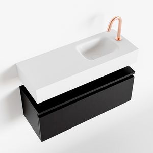 Toiletmeubel Mondiaz Andor | 80 cm | Meubelkleur Urban | Lex vrijhangend wastafel Talc Rechts | 1 kraangat