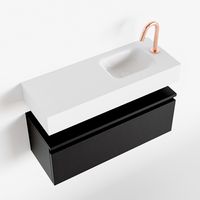 Toiletmeubel Mondiaz Andor | 80 cm | Meubelkleur Urban | Lex vrijhangend wastafel Talc Rechts | 1 kraangat