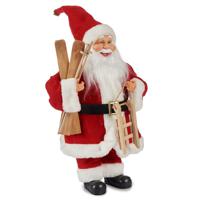 Kerstman decoratie pop - L22 x B17 x H40 cm - polyester - staand - kerst figuur - beeld