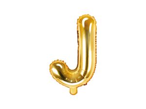 Folieballon Goud Letter &apos;J&apos; - 35cm