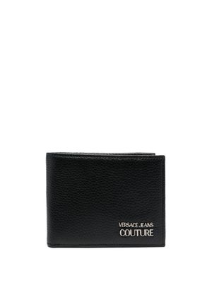 Versace Jeans Couture portefeuille en cuir à plaque logo - Noir