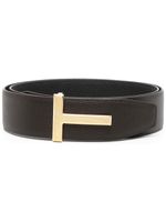 TOM FORD ceinture en cuir grainé à boucle logo - Noir