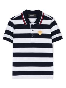 Versace Kids polo en coton Nautical Stripe - Bleu