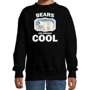 Dieren grote ijsbeer sweater zwart kinderen - bears are cool trui jongens en meisjes