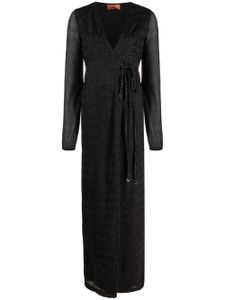 Missoni robe portefeuille à motif zigzag - Noir