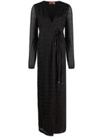 Missoni robe portefeuille à motif zigzag - Noir