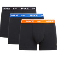 Nike Everyday Cotton Boxershort Trunk 3-Pack Zwart Oranje Blauw