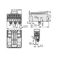 WAGO 2091-1522/020-000 Male behuizing (board) 2091 Totaal aantal polen: 2 Rastermaat: 3.50 mm Inhoud: 200 stuk(s)