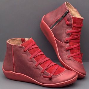 Lace-up Casual Flat Ankle Boots