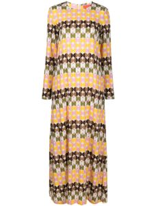 La DoubleJ Mezzaluna-print maxi dress - Blanc