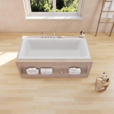 Ideavit SolidMind inbouw bad - 180x80x54cm - solid surface - overloopgat - inclusief pop up afvoer - wit mat 290362