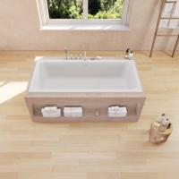 Ideavit SolidMind inbouw bad - 180x80x54cm - solid surface - overloopgat - inclusief pop up afvoer - wit mat 290362