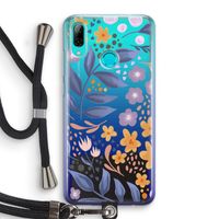 Flowers with blue leaves: Huawei P Smart (2019) Transparant Hoesje met koord
