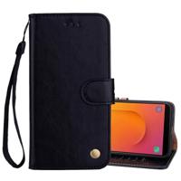 Zakelijke stijl olie Wax textuur horizontale Flip lederen draagtas met houder & kaartsleuven & portemonnee voor Galaxy J8 (2018) (EU Version)(Black)