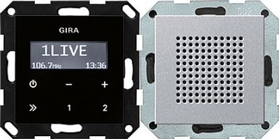 Gira digitale inbouwradio met RDS aluminium