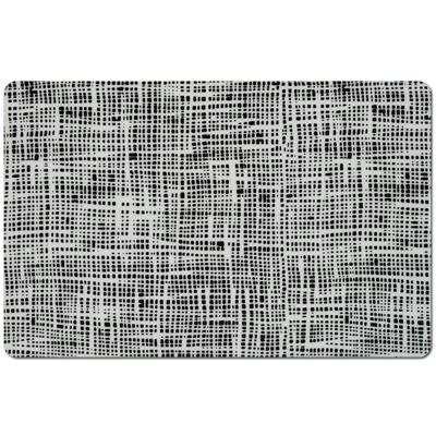 Placemats gestreept - kunststof - 44 x 29 cm - zwart - abstract - onderleggers