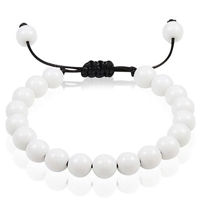 Verstelbare kralen armband Memphis Wit Natuursteen 8mm