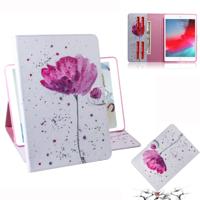 Paarse orchideeën patroon horizontale Flip lederen case voor de iPad mini (2019)/4/3/2/1 met houder & Card slot & portemonnee