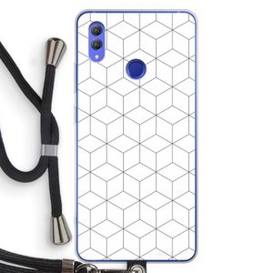 Zwart-witte kubussen: Honor Note 10 Transparant Hoesje met koord