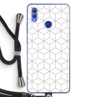 Zwart-witte kubussen: Honor Note 10 Transparant Hoesje met koord