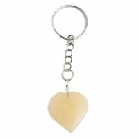 Edelsteen Sleutelhanger Gele Aventurijn Hart (25 mm)