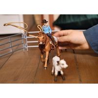 Pop Schleich Cowgirl Team Roping Fun - thumbnail