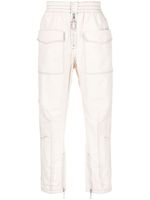 MARANT contrast-stitching cotton cargo trousers - Tons neutres