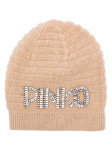 PINKO bonnet à logo en intarsia - Tons neutres