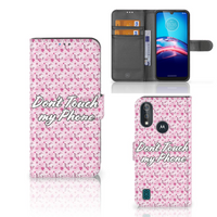 Bookcase Moto E6s Portemonnee Hoesje Flowers Pink DTMP - thumbnail