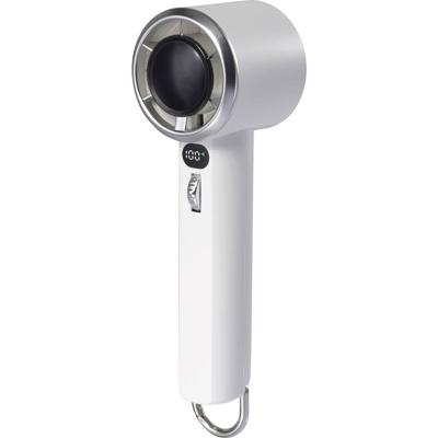 Handventilator 5 W Wit LED-display, Werkt ook op batterijen