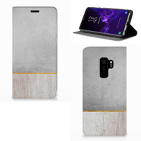 Samsung Galaxy S9 Plus Book Wallet Case Wood Concrete - thumbnail