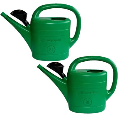 Prosperplast Gieter met broeskop - Set van 2x stuks - groen - kunststof - 8 liter