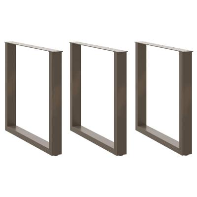 Salontafelpoten 3 st U-vormig 80x(72-73) cm staal naturel