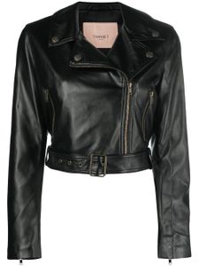 TWINSET zip-up biker jacket - Noir