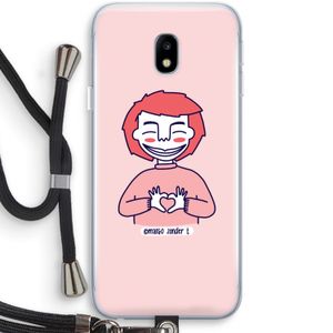 Hartje: Samsung Galaxy J3 (2017) Transparant Hoesje met koord