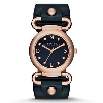 Horlogeband Marc by Marc Jacobs MBM1334 Leder Blauw 24mm