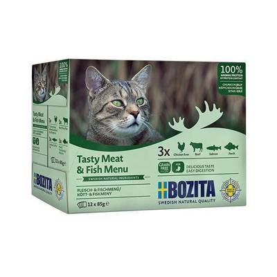 BOZITA Tasty meat and fish menu - nat kattenvoer - 12x85g