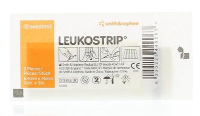 Leukostrip Steriel strip 6.4 x 76mm (3 st)