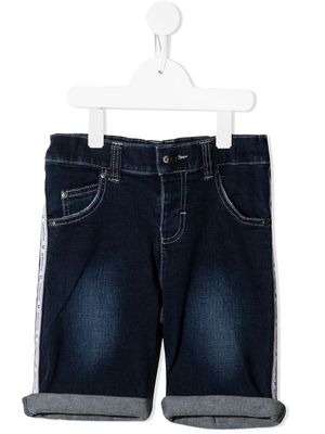 Aigner Kids short à logo imprimé - Bleu