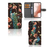 Samsung Galaxy S23 | Telefoonhoesje | Met pasjeshouder | Pauw met Bloemen Samsung Galaxy S23 | Telefoonhoesje | Met pasjeshouder | Pauw met Bloemen