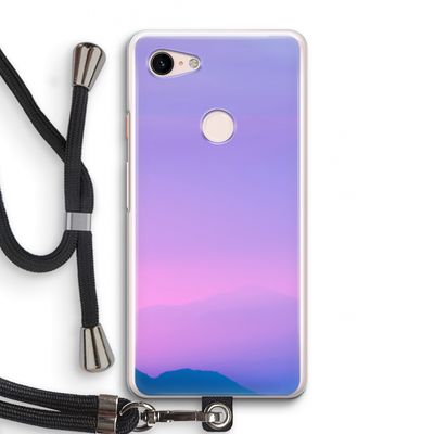 Sunset pastel: Pixel 3 Transparant Hoesje met koord